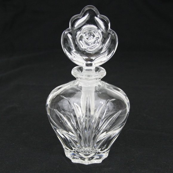 Other - Vintage 50's Glass Perfume Decanter with Floral Stopper